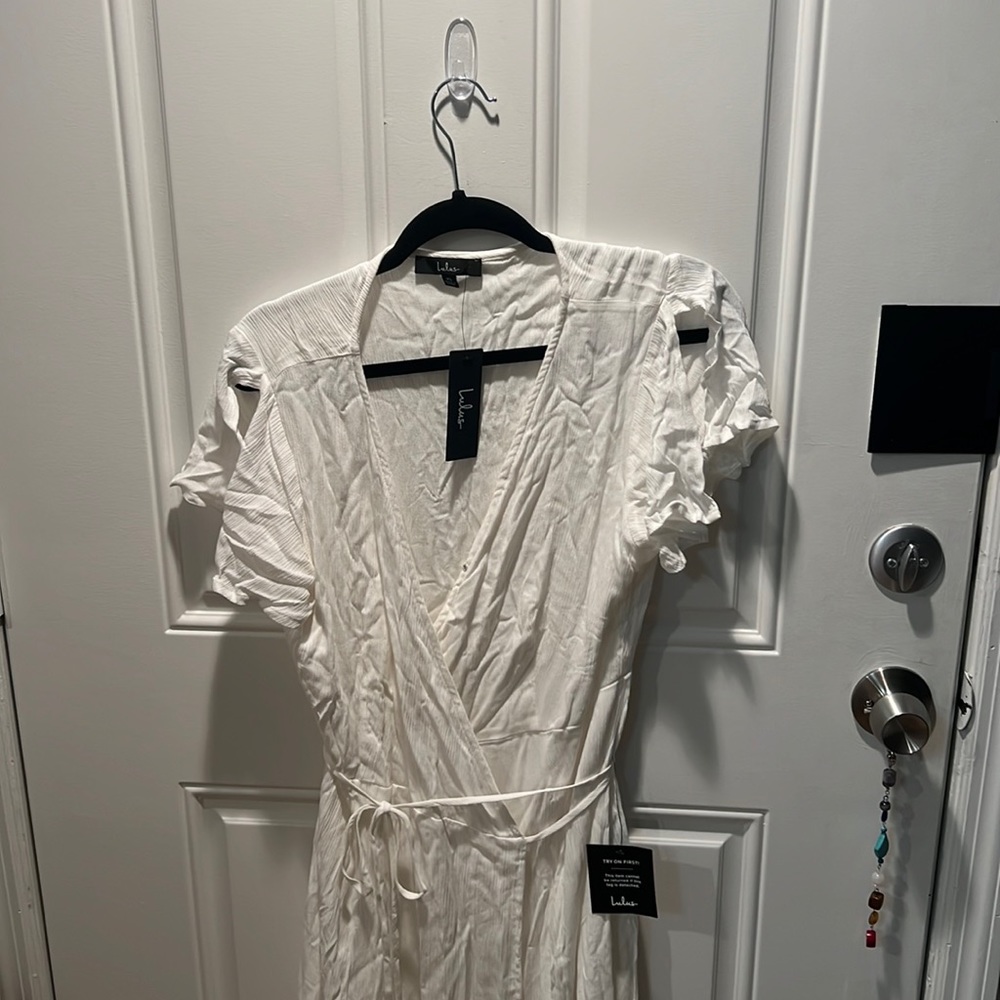 Heart of Marigold White Wrap Maxi Dress